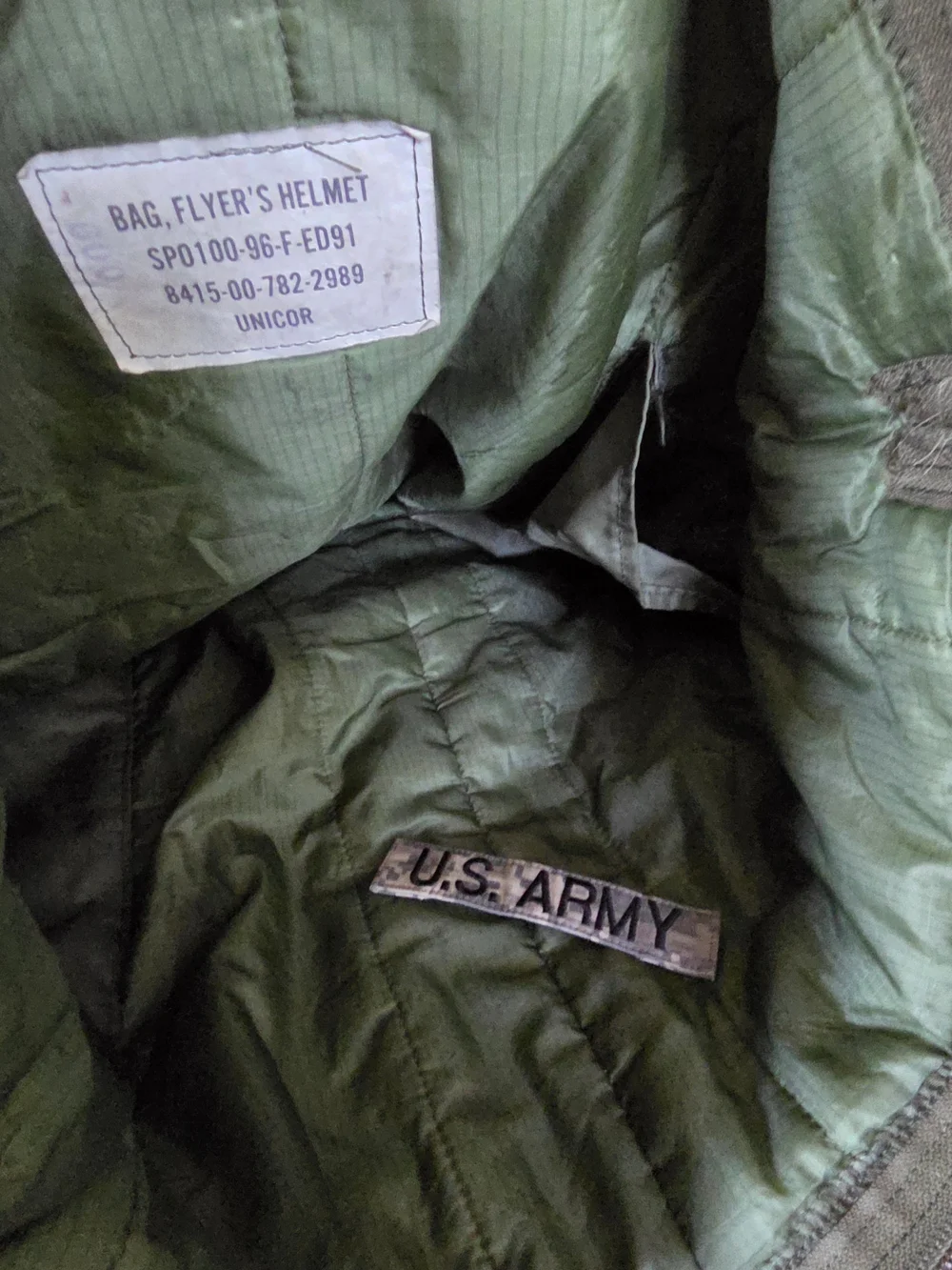 U.S. Army Olive Green Flyers Helmet Bag